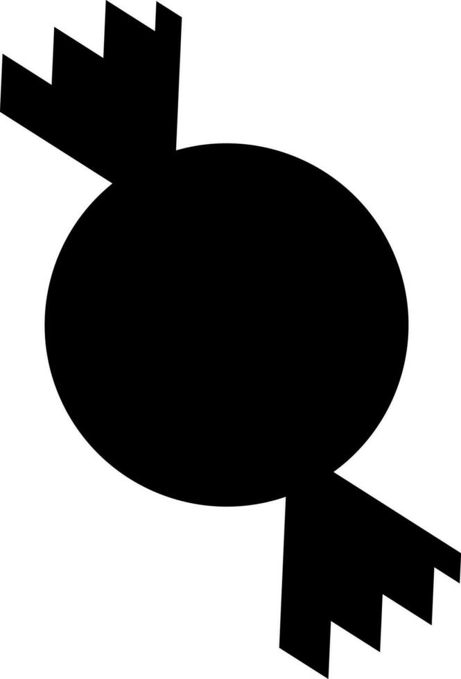 Glyph icon or symbol of candy in black color. vector