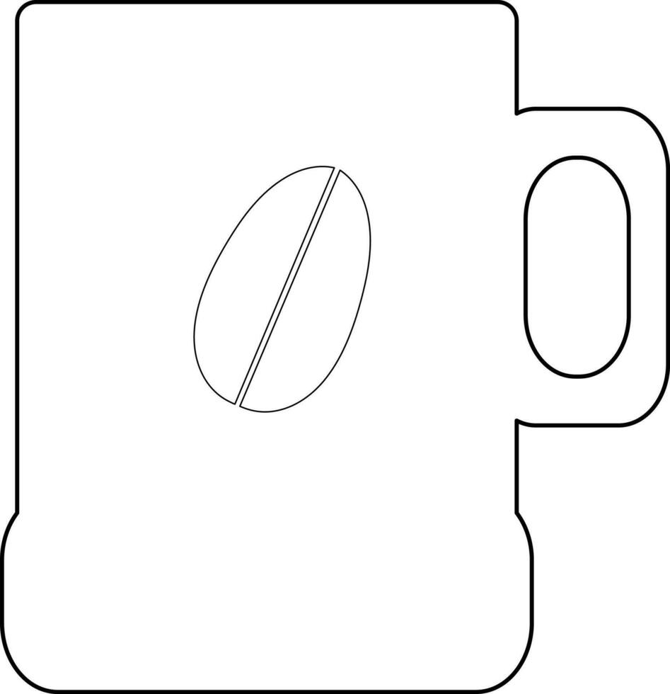 Line art illustration of a coffee mug. vector