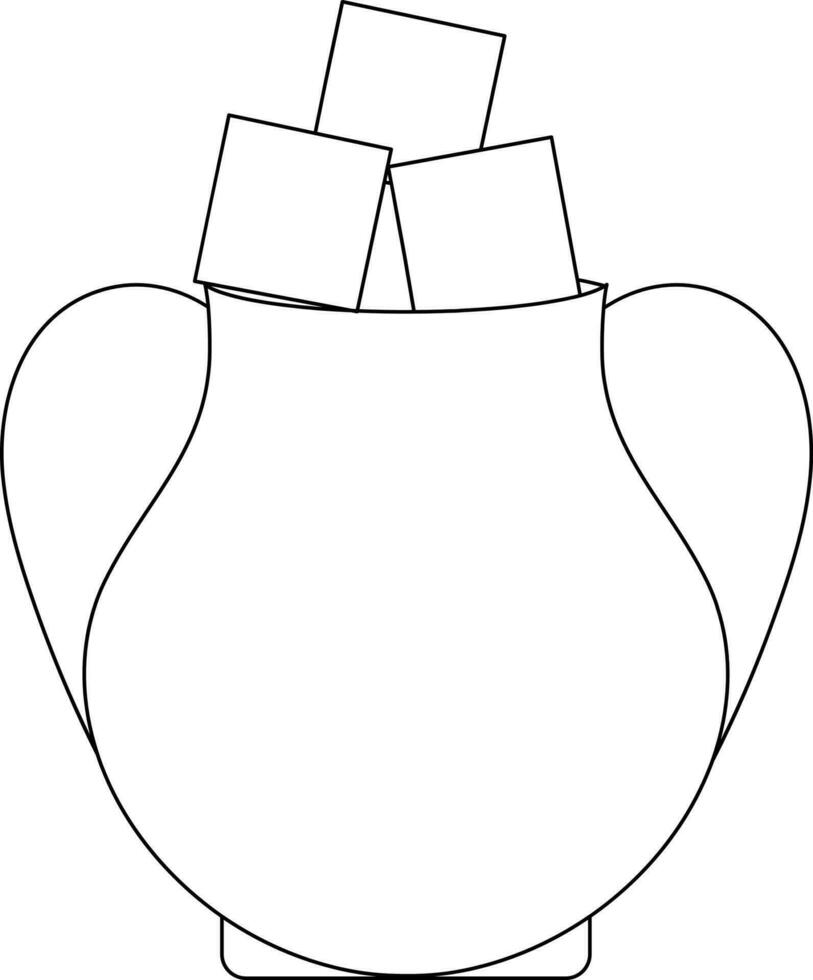 Black line art illustration of sangria icon. vector