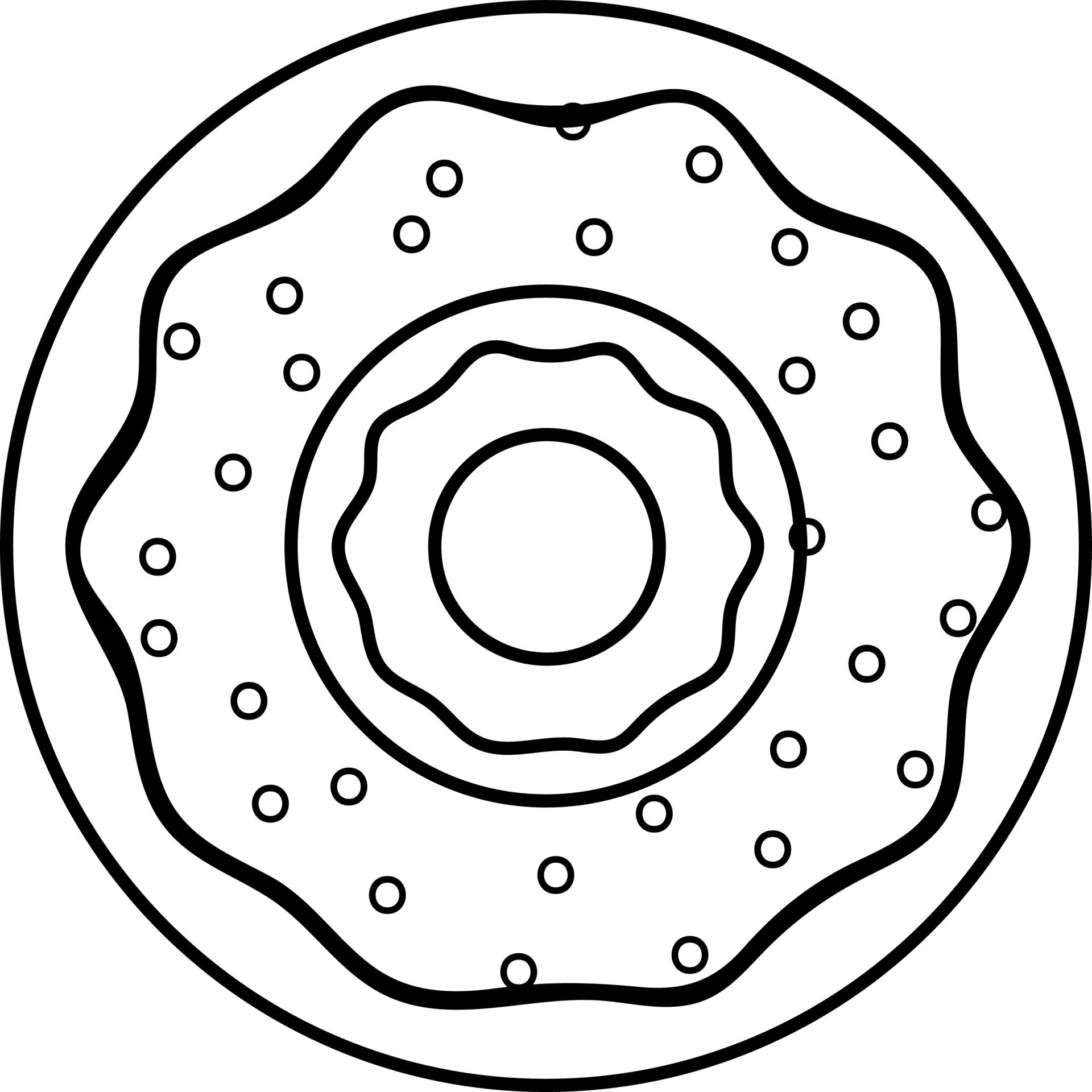 Donuts in black line art illustration. 24289054 Vector Art at Vecteezy