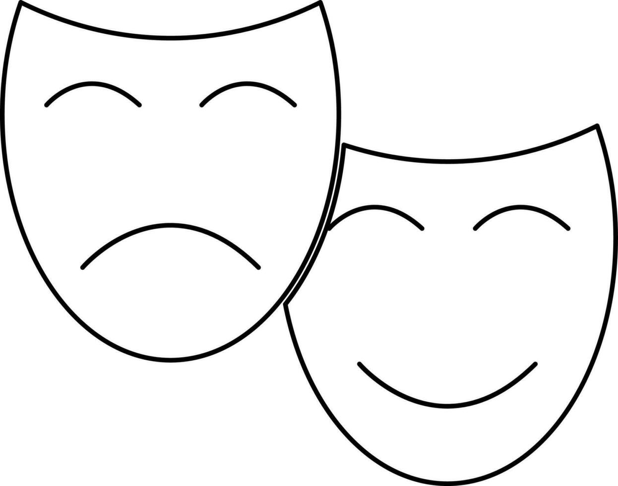 Mask icon for cinema concept in stroke. vector