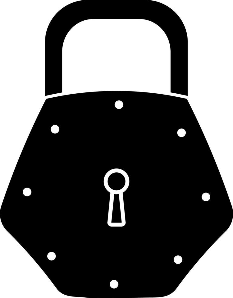 Black and White padlock icon or symbol. vector