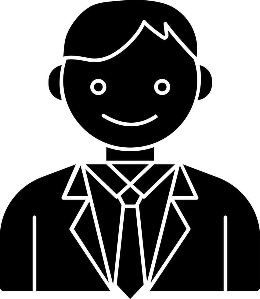 negro y blanco ilustración banquero icono en plano estilo. vector