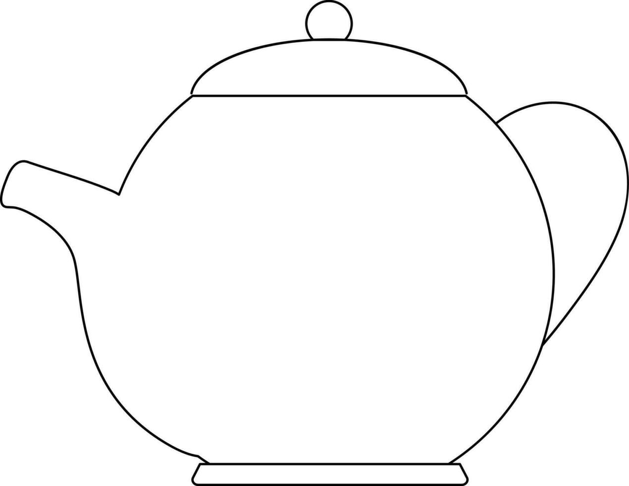 Black line art illustration of kettle. vector