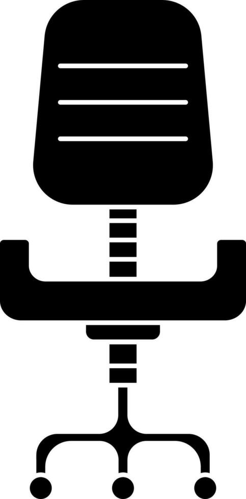 Isolated Black and White office chair glyph icon. vector