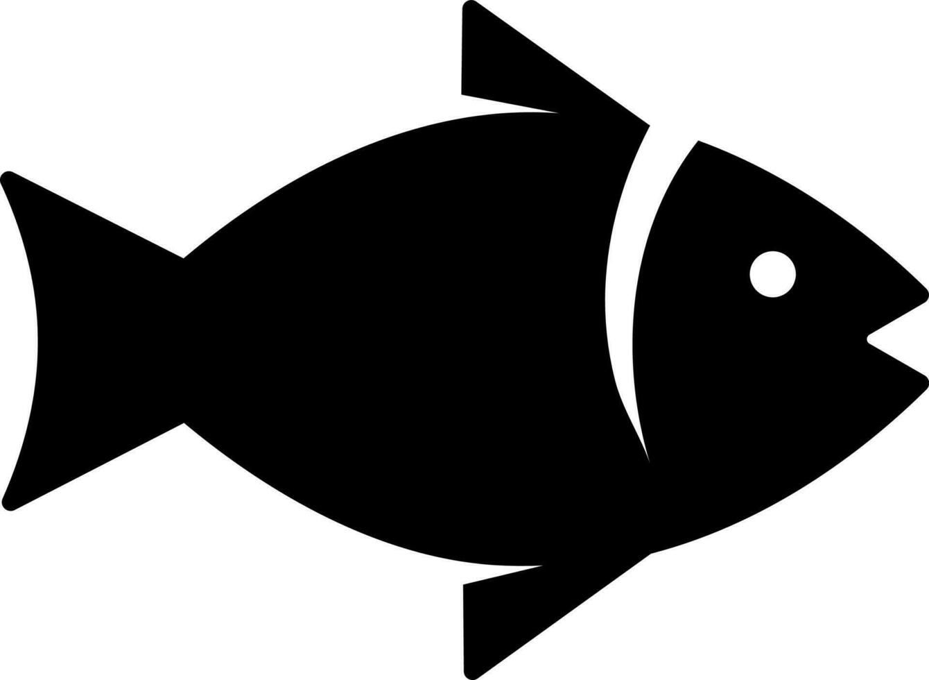 Fish icon or symbol in Black and White color. vector