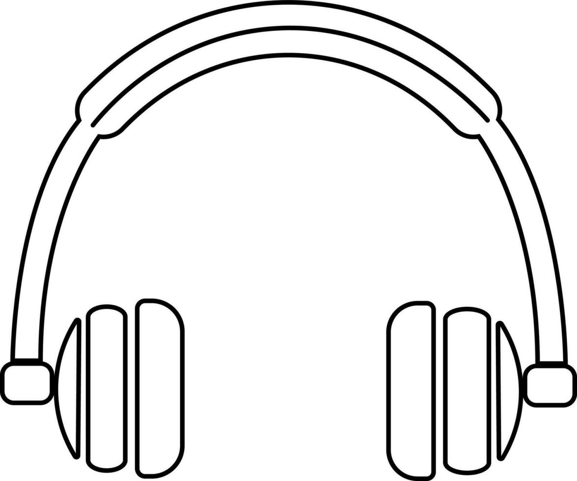 Head phone icon in stroke for music purpose. vector