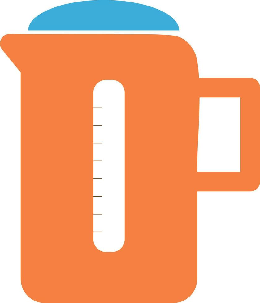 Electric kettle made by orange and blue color. vector