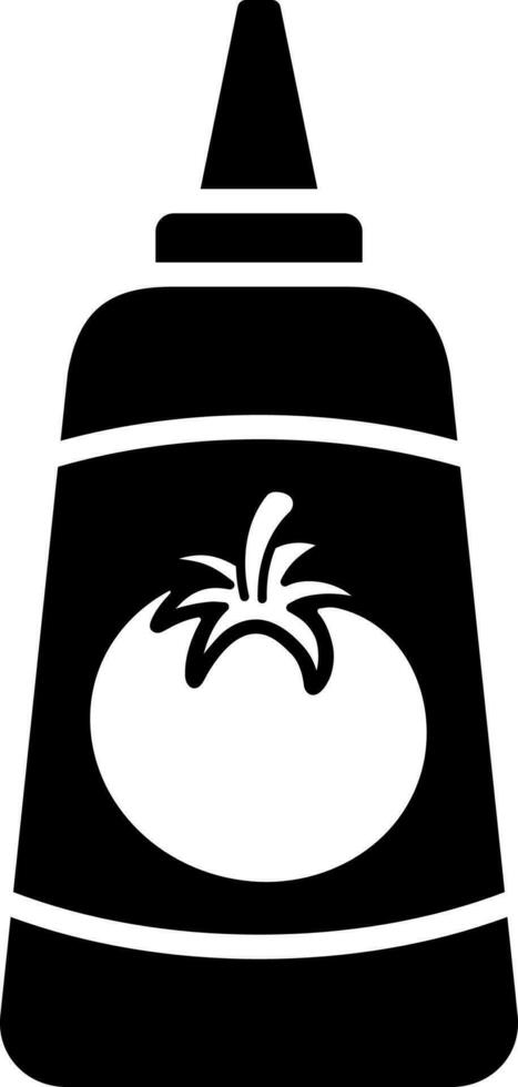 Tomato ketchup icon in flat style. Glyph sign or symbol. vector
