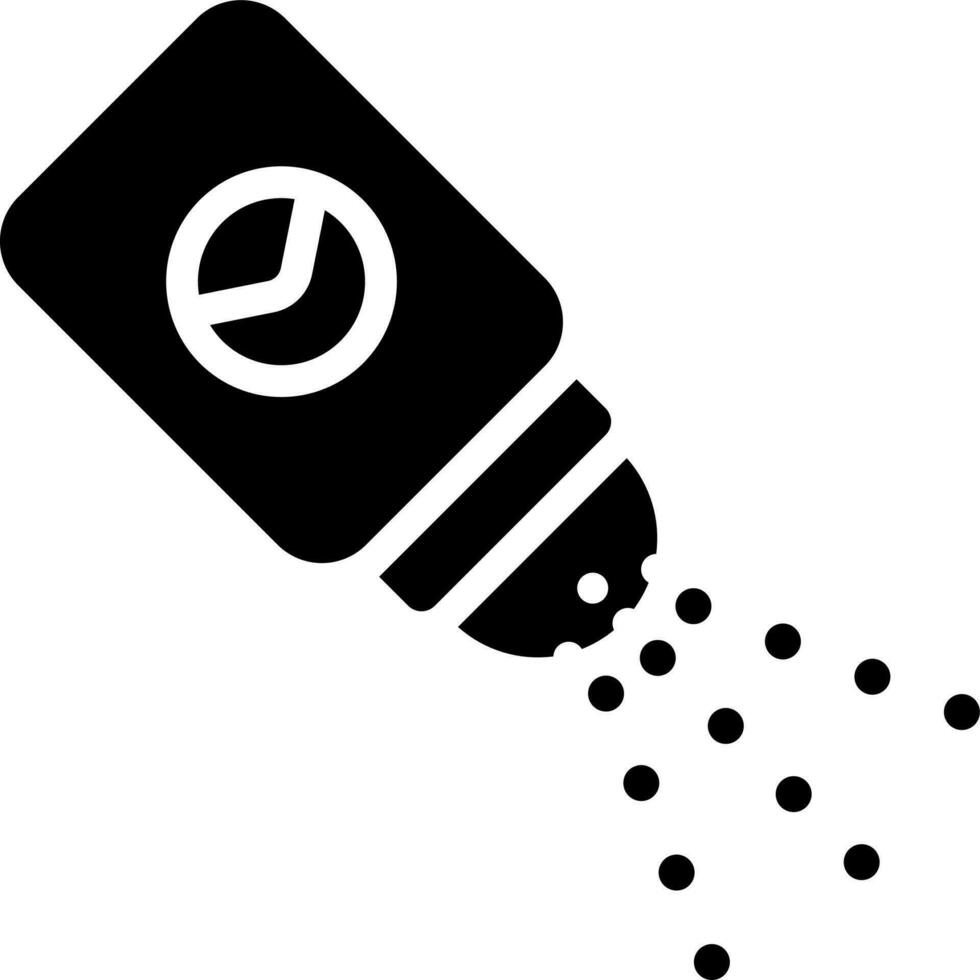 Black and White illustration of salt shaker icon. vector