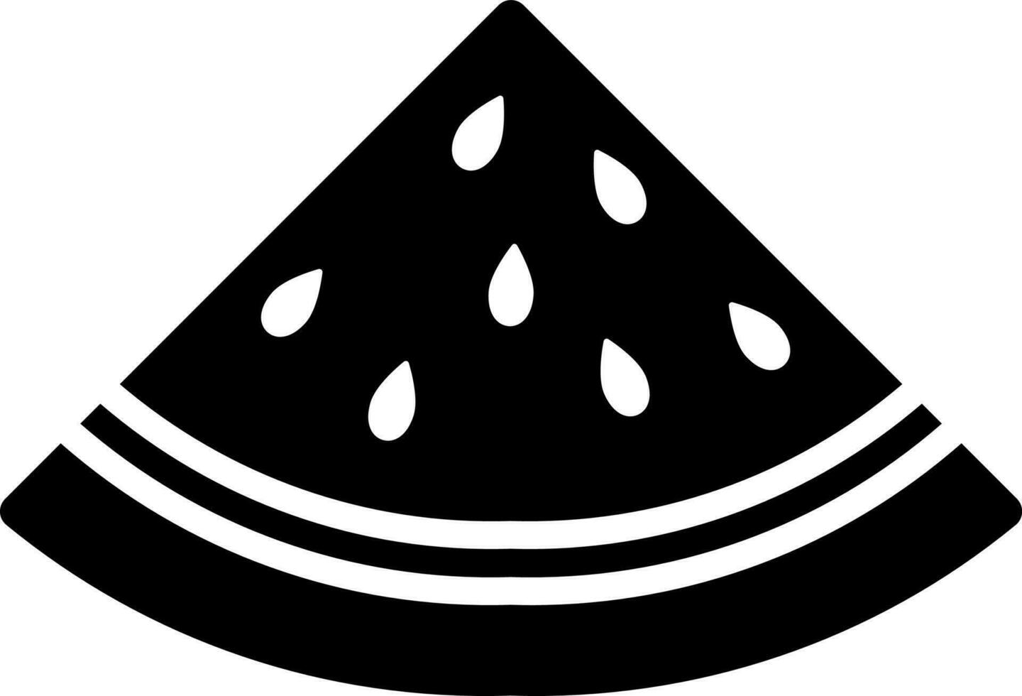 Watermelon slice icon in Black and White color. vector