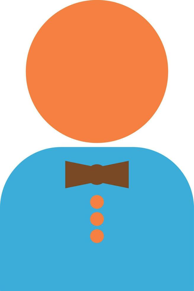 Blue and orange character of a faceless man. vector
