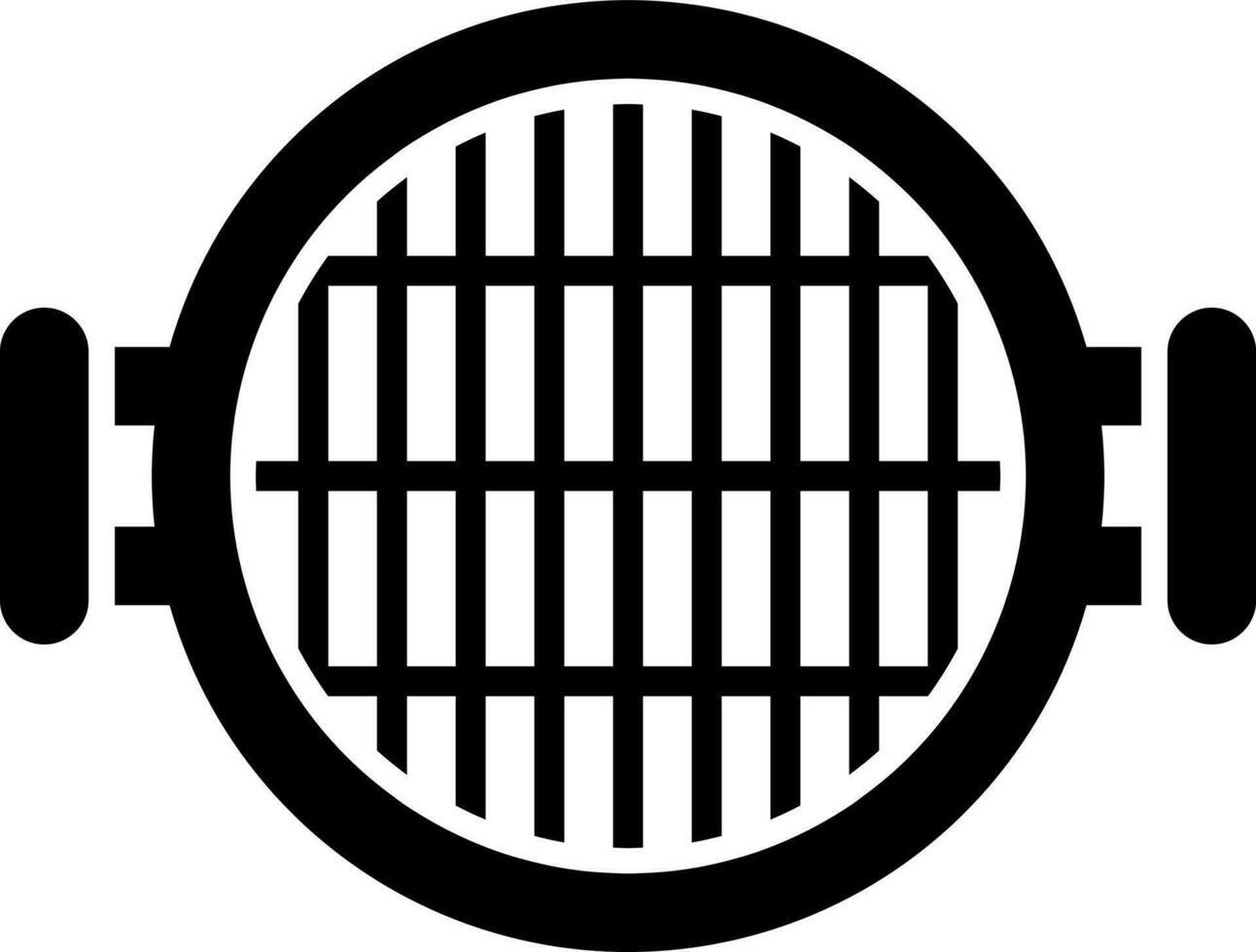 Top view of grill icon in Black and White color. vector