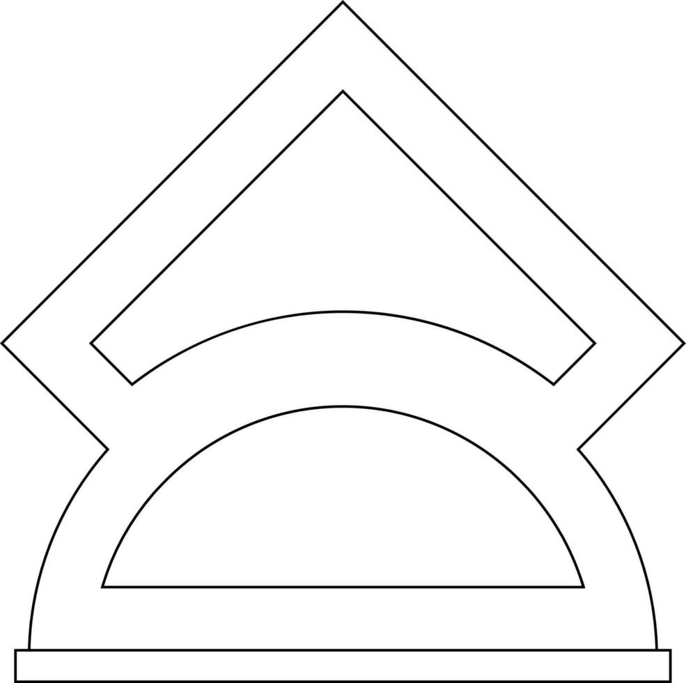 Black line art illustration of tissue box in flat style. vector