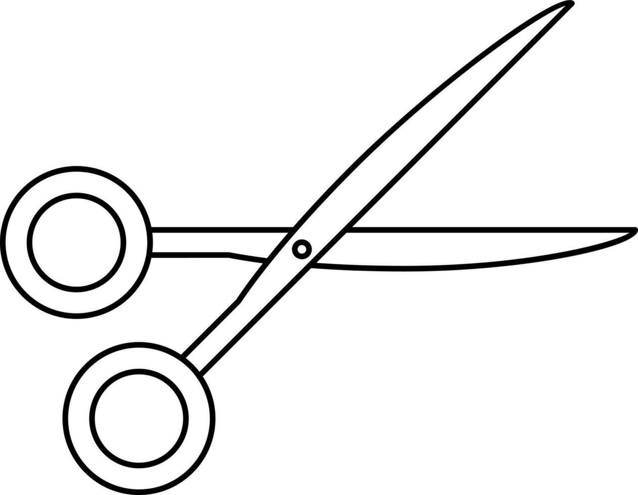 Stroke icon of scissor for cutting. vector