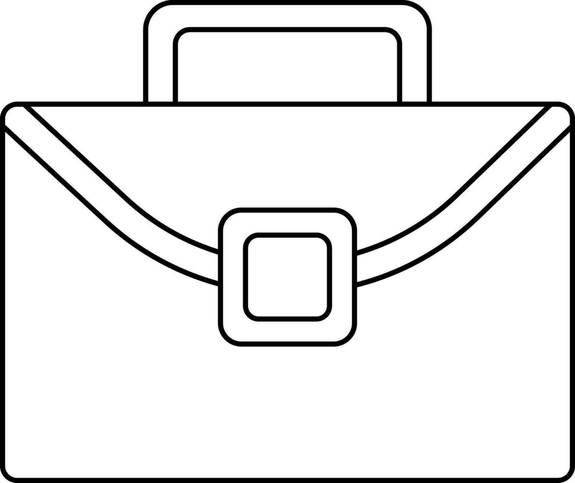 Stroke icon of briefcase in isolated. vector