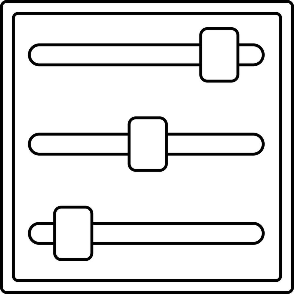 Adjustment music line icon in illustration. vector