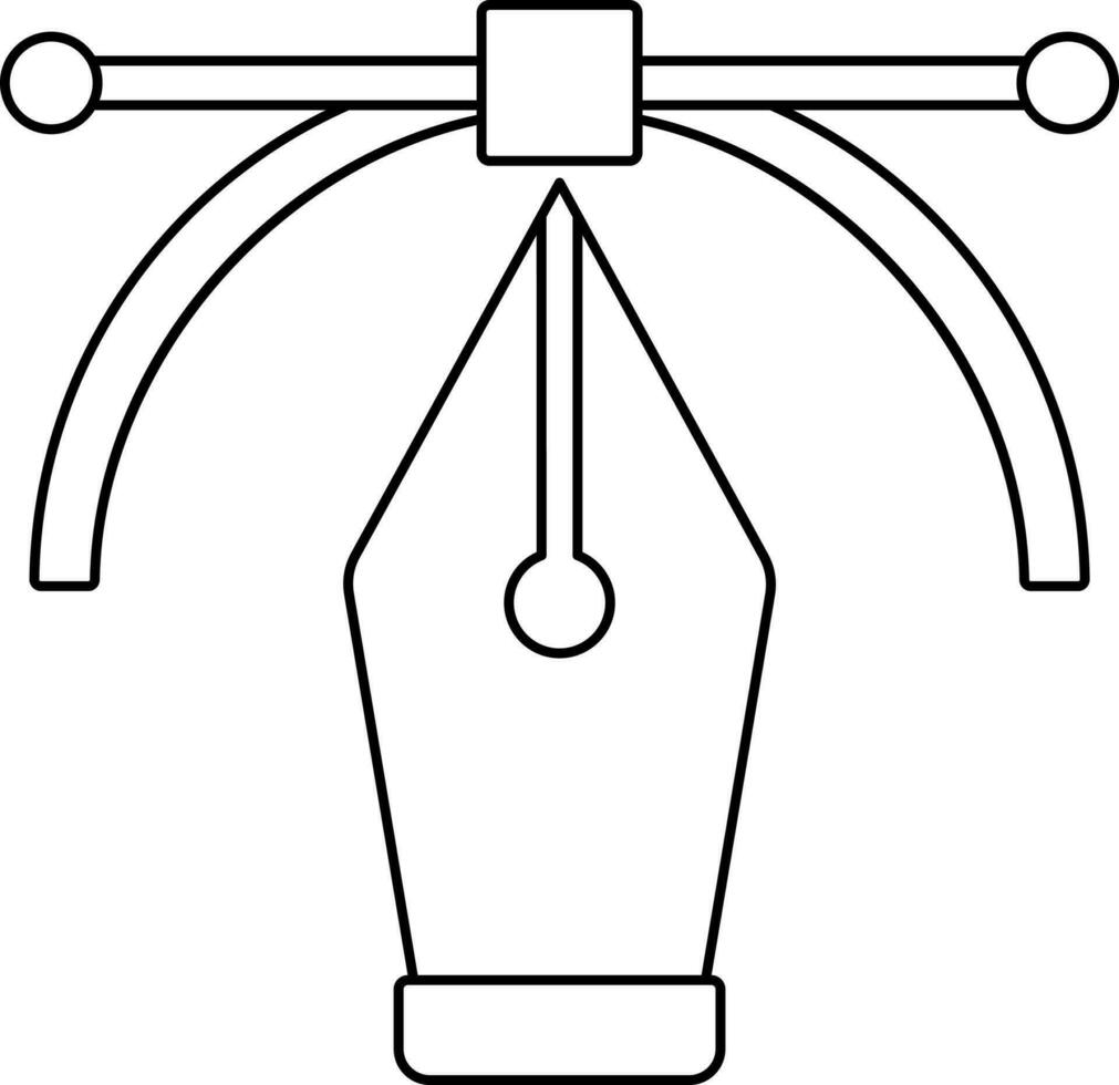 Stroke style of fountain pen icon in illustration. vector