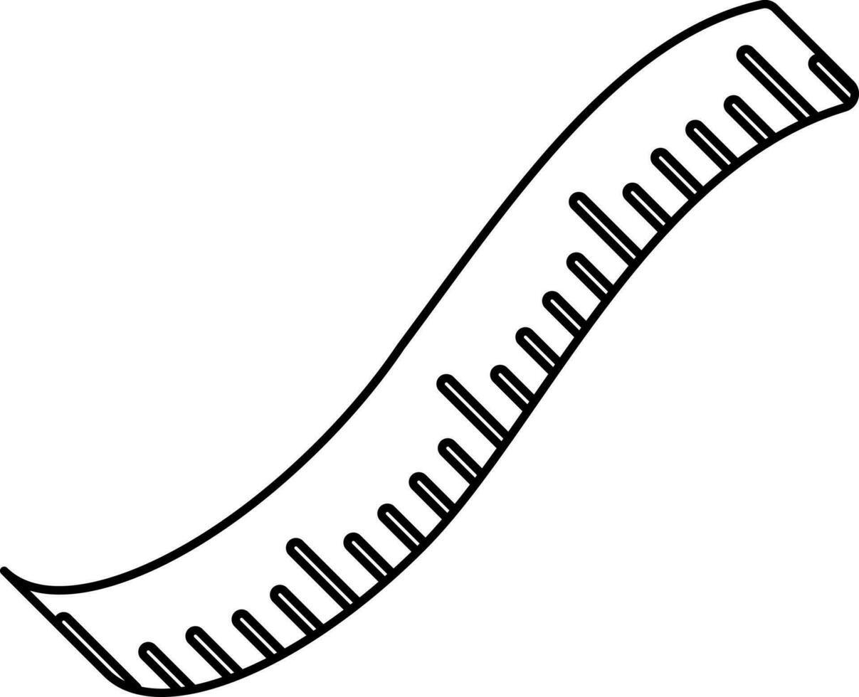 Illustration of measuring ribbon icon in stroke. vector