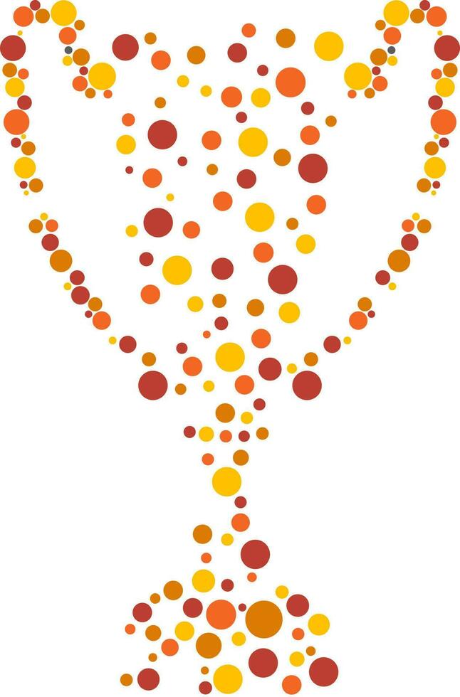 Trophy cup made by colorful bubbles. vector