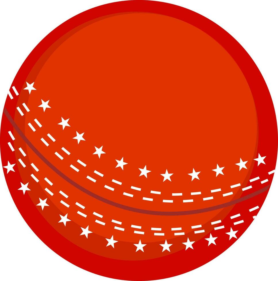 Shiny flat illustration of cricket ball. vector