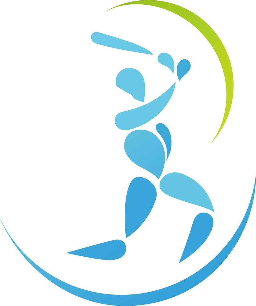 Icon of cricket batsman. vector