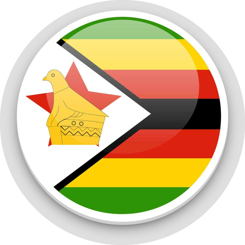 Zimbabwe flag button illustration. vector