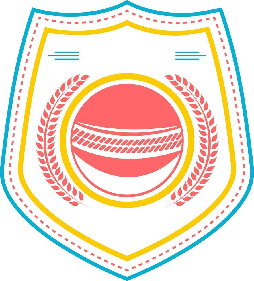 Illustration of a shield with ball for Cricket. vector