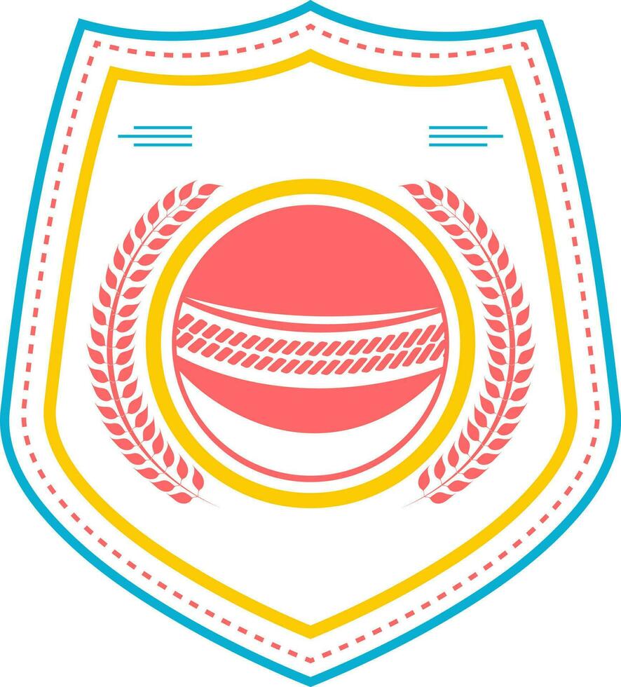 Illustration of a shield with ball for Cricket. vector