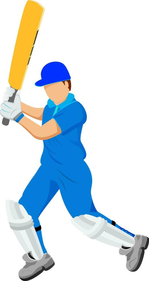 Cricket Batsman ready to beat of ball. vector