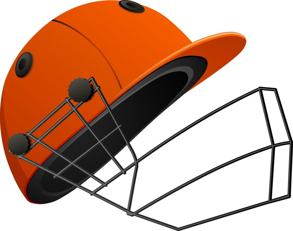 Flat illustration of cricket helemet. vector