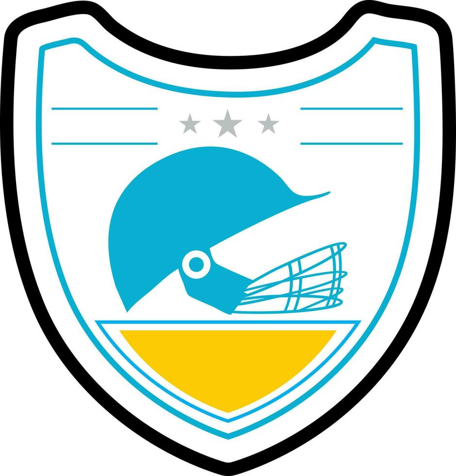 Flat illustration of shield for Cricket. vector