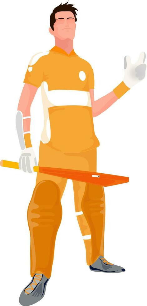 Character of a batsman player for Cricket. vector