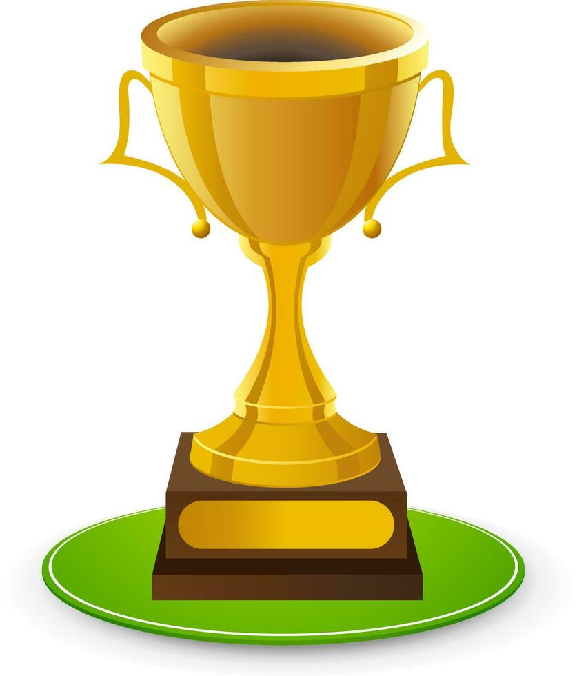 Shiny golden trophy cup. vector
