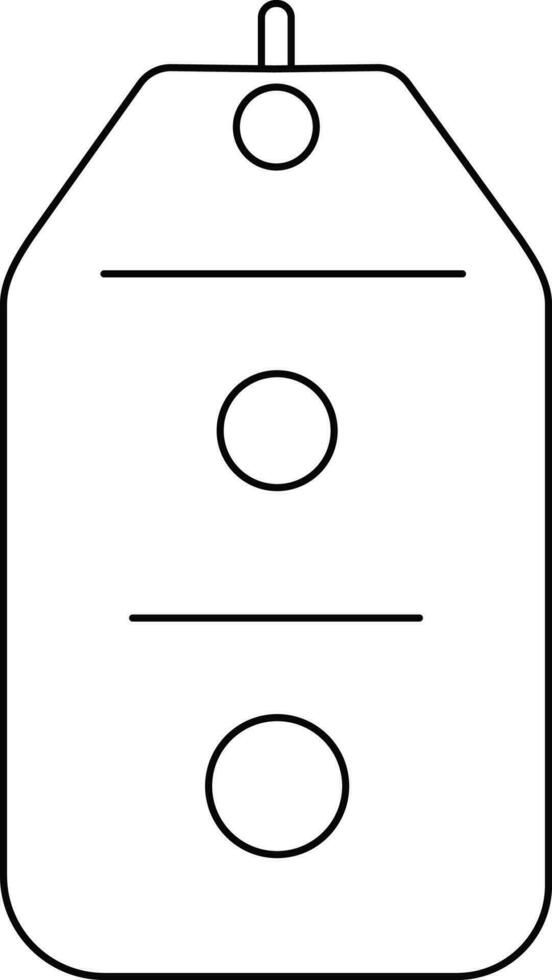 Tag in black line art. vector