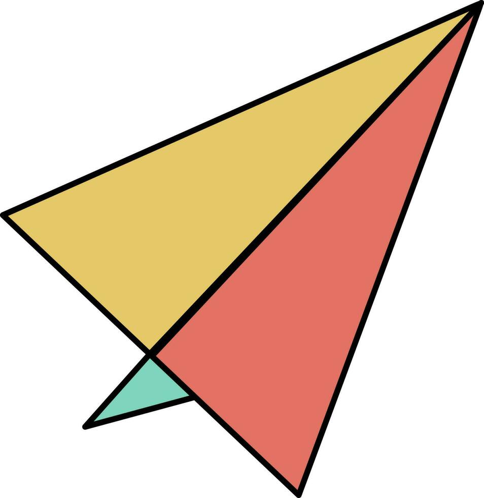 Colorful icon of paper airplane. Air travel symbol. vector