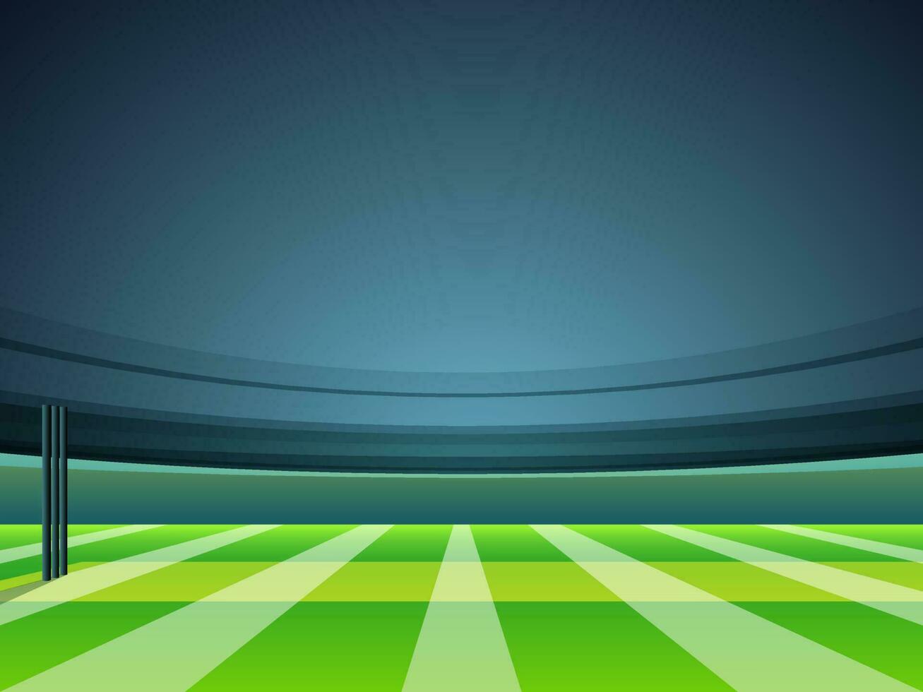 Night view of cricket stadium. vector