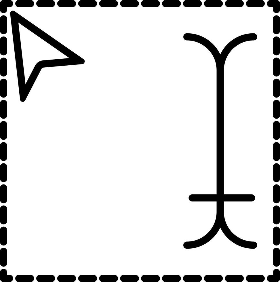 Black and white text cursor. vector