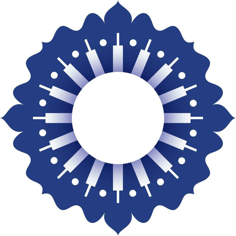 Blue and white flower made by bats, balls. vector