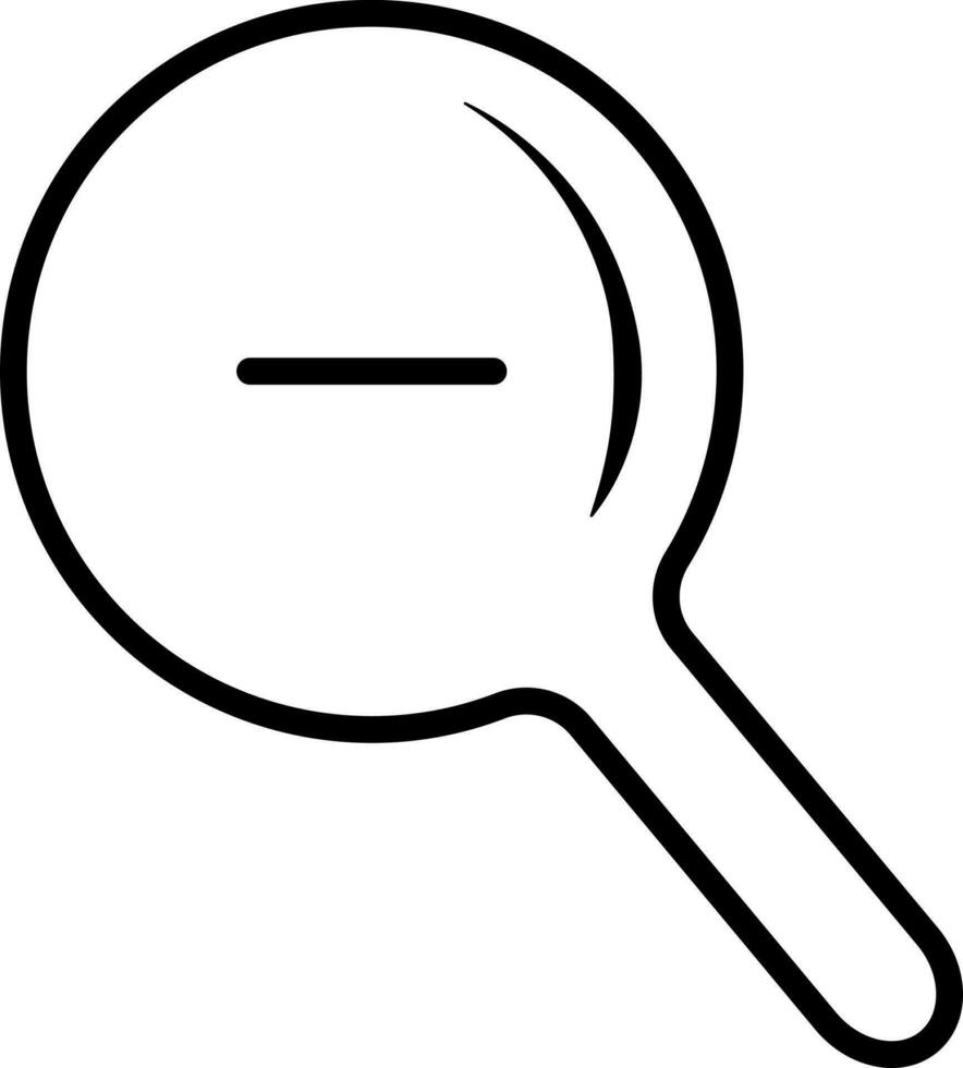 Black and white magnifying out glass. vector