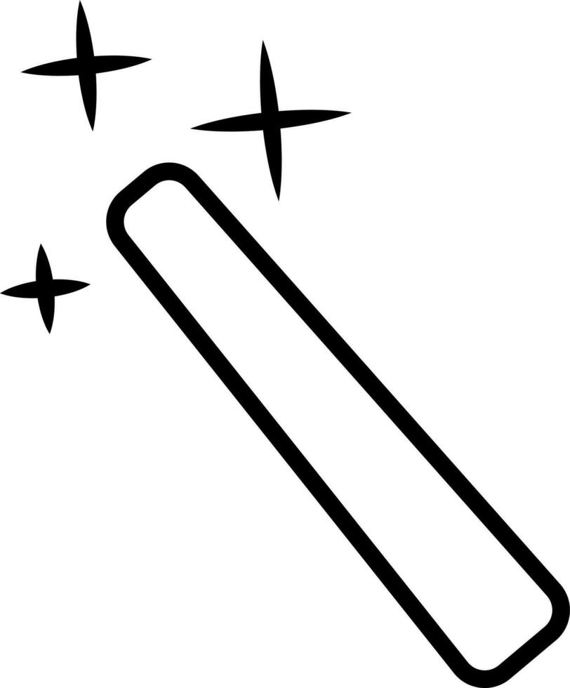 Wand tool cursor in black and white color. vector