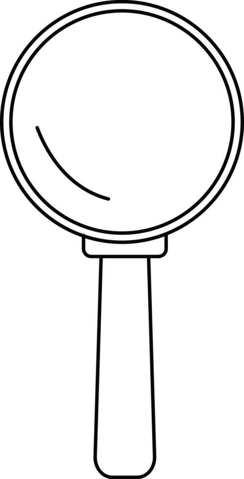 Illustration of a magnifying glass in black line art. vector