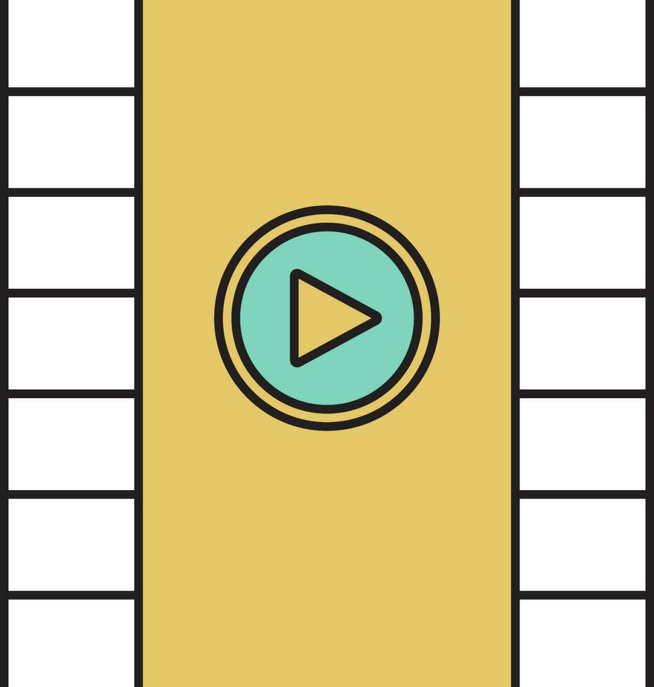 Play video icon in flat style. vector