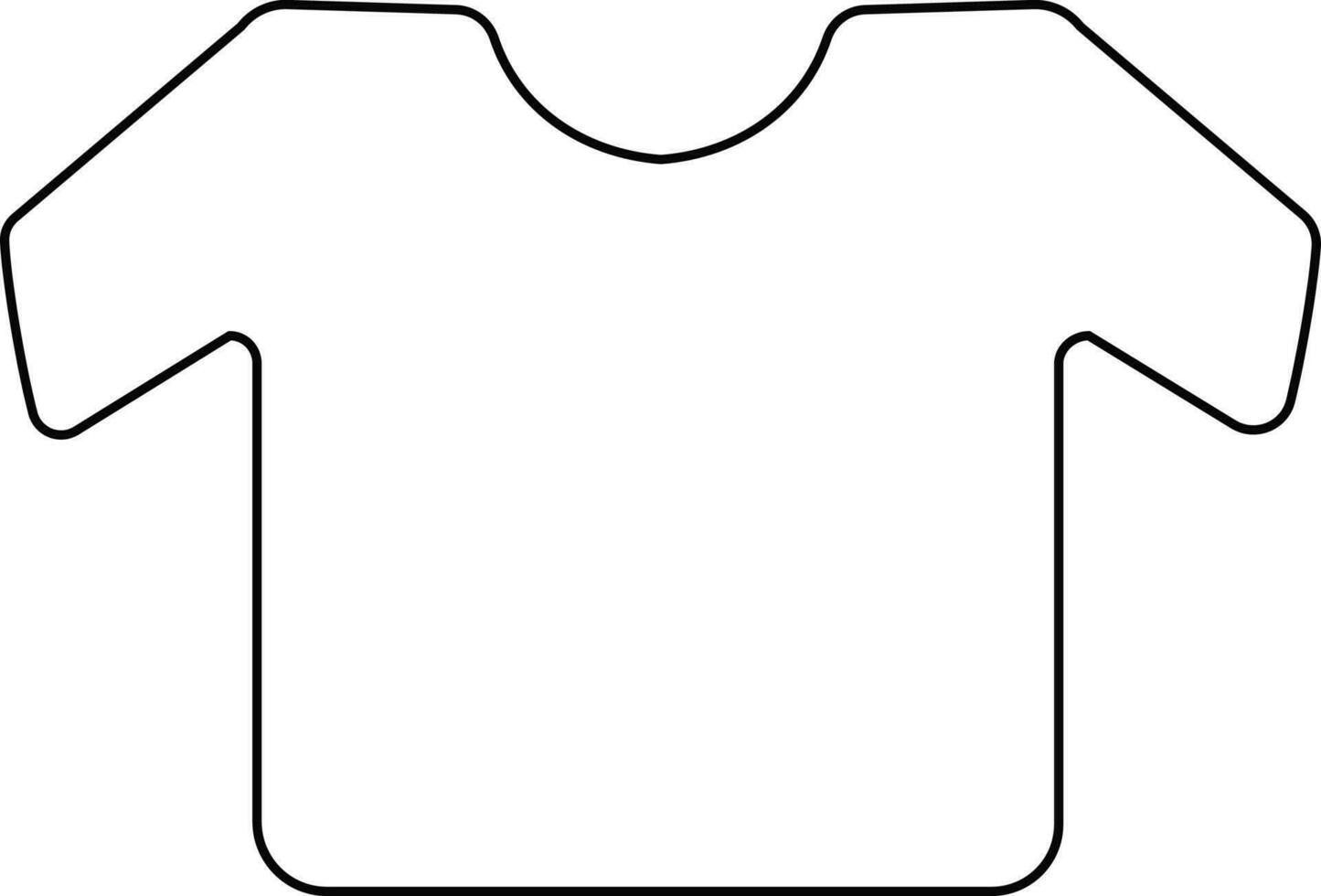 Tshirt in black line art. vector