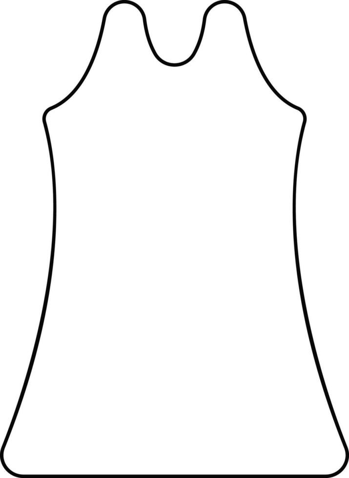 Illustration of a dress in black line art. vector