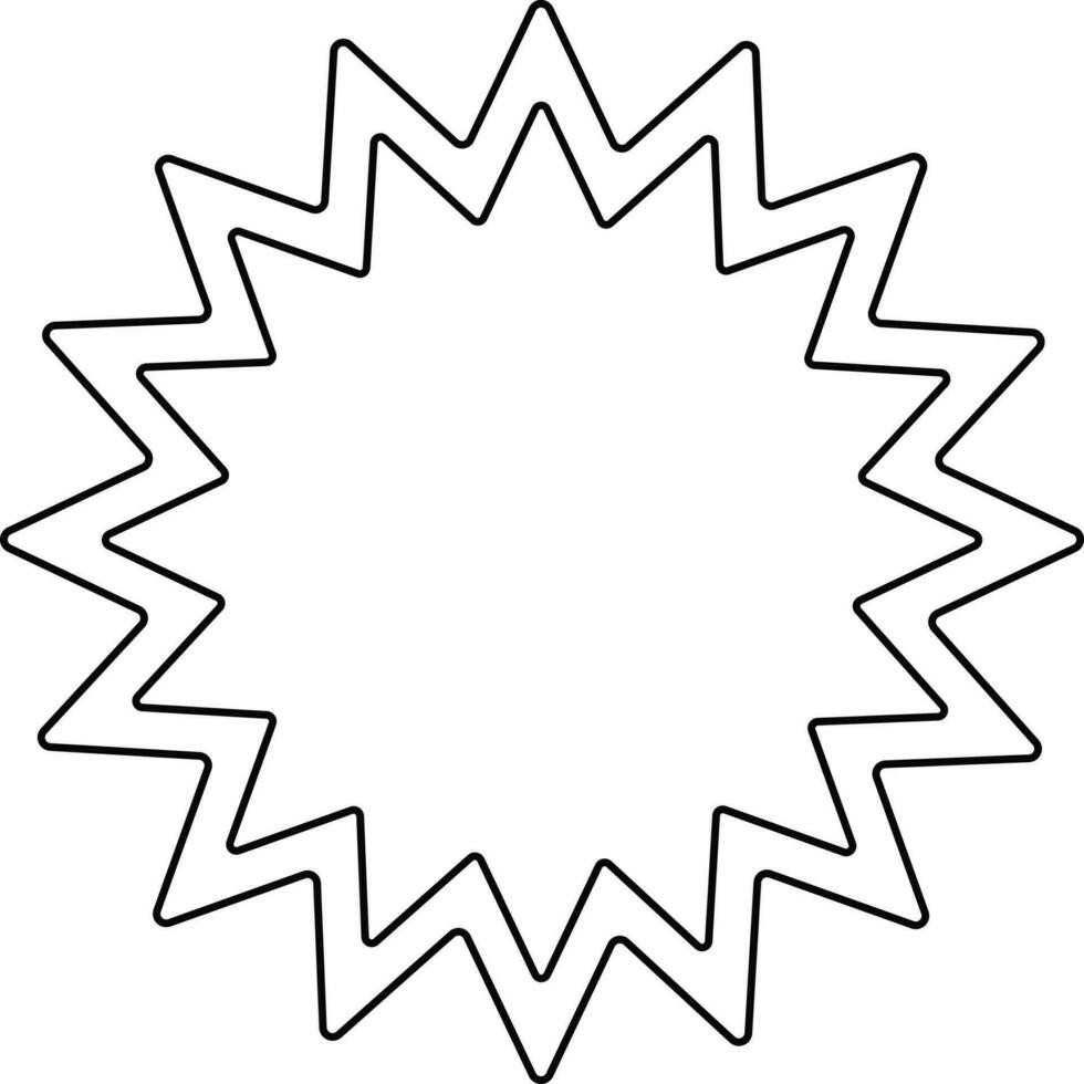 Blank sticker in black line art. vector