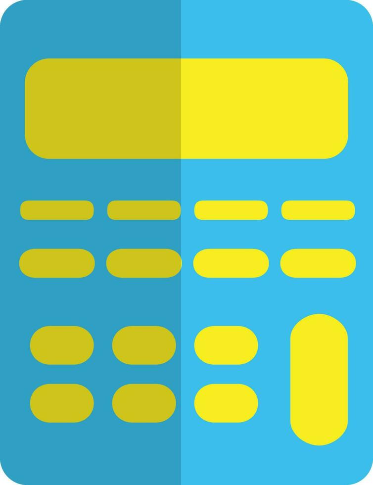 Isolated calculator in yellow and blue color. vector