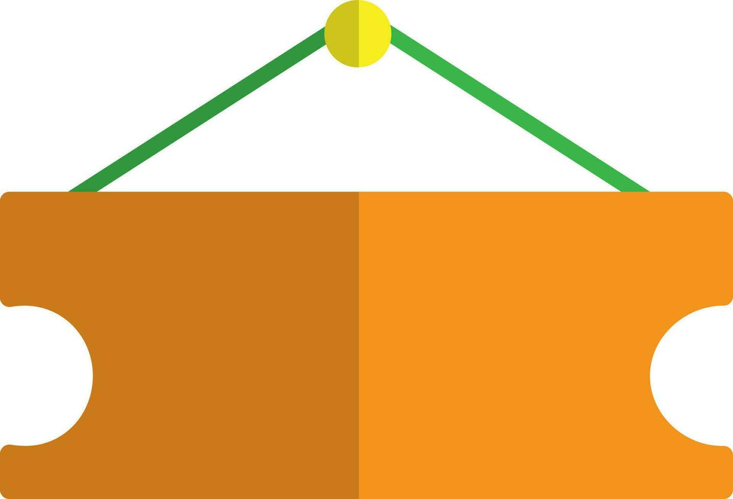 Blank signboard in orange and green color. vector