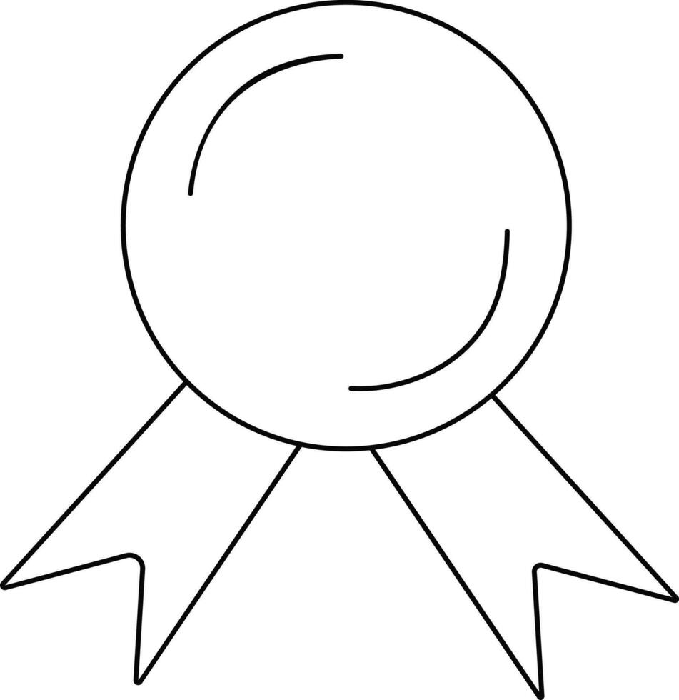 Blank badge in black line art. vector