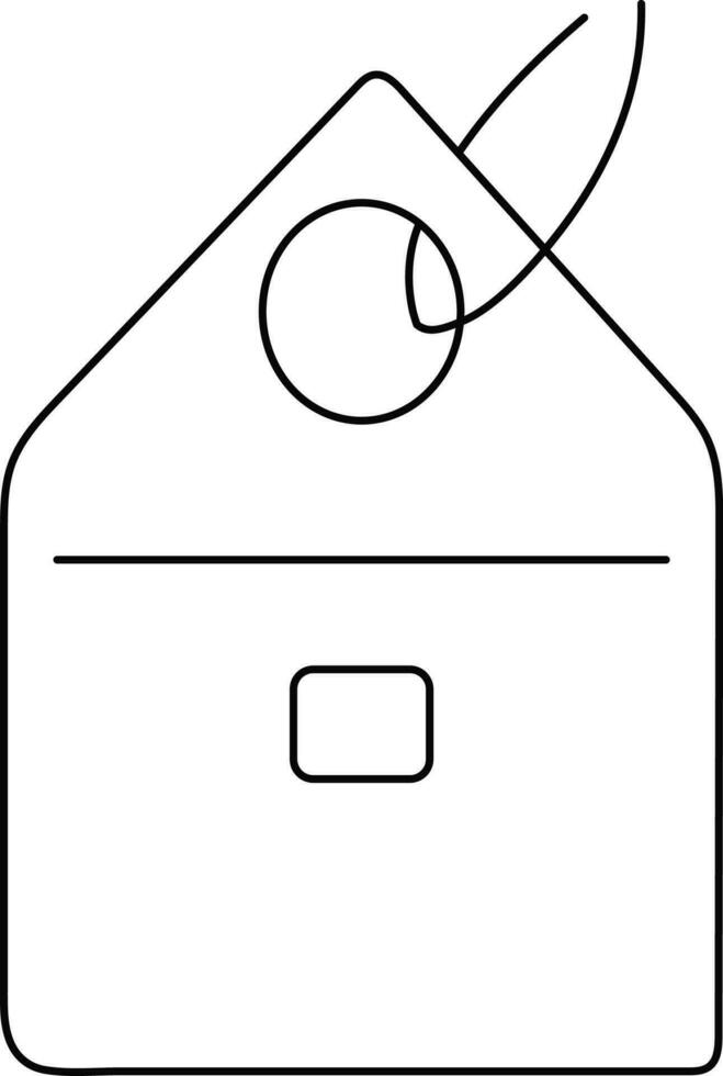 Tag or label in black line art. vector